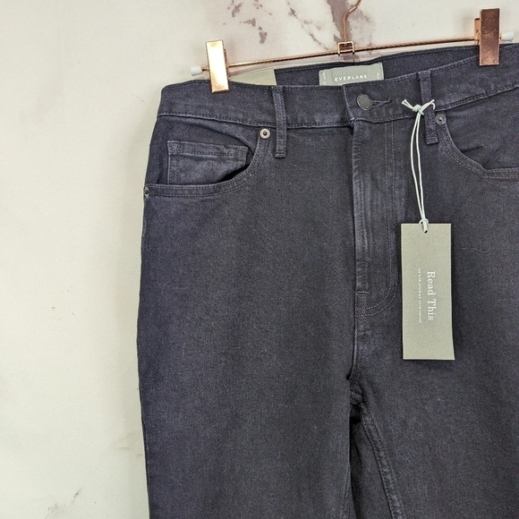 Everlane Jean The Original Cheeky Straight High Rise Coal Black Zip Denim - Picture 4 of 14